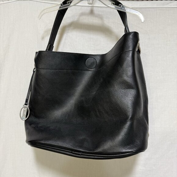 Carlos Santana Womens Purse Shoulder Bag Black Faux Leather Studded Bottom Studs - Picture 5 of 8